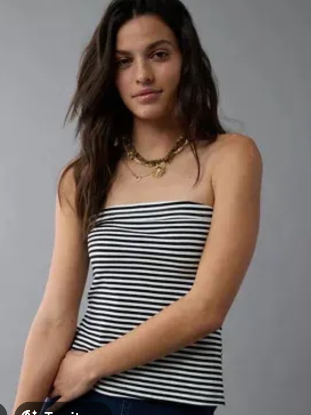 Striped Black & White Tube Top - Women